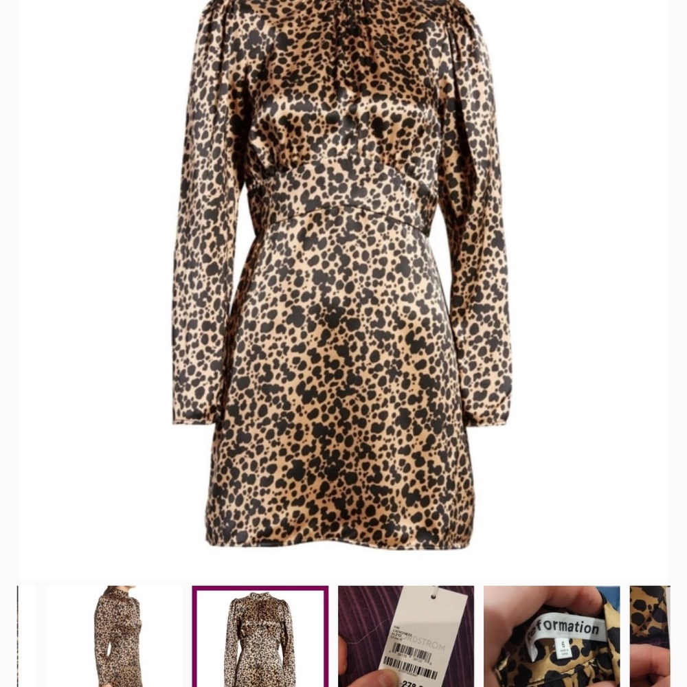 NWT Reformation size 0 silk mini dress